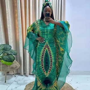 Robe Longue Rétro Femme Américaine Européenne 2025, Abaya Imprimée en Maille Tendance Transfrontalière d'Été Décontractée d'Inspiration Africaine et Orientale - Product Image 3