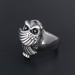 Owl Animal Shape <b>Titanium</b> Steel <b>Ring</b> Unisex Fashion Jewelry Gift SA525 - Product Image 4