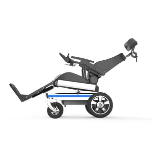 Kmini高级舒适斜躺全地形电动轮椅电动轮椅椅高背，适用于老年残疾人