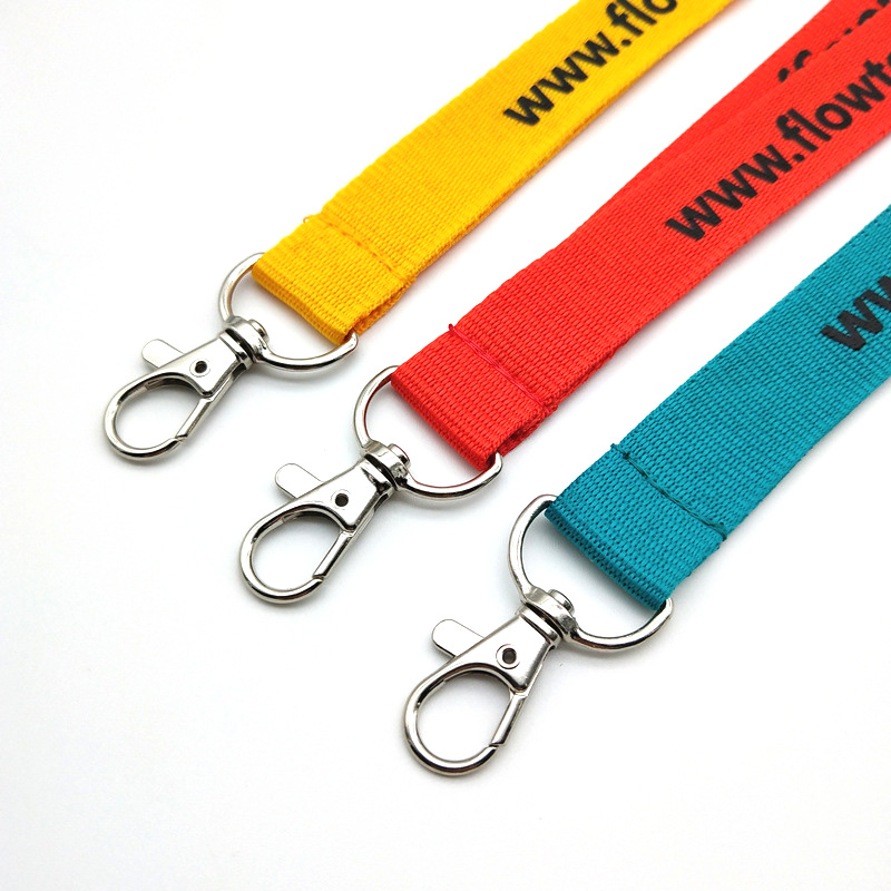 Low Moq Wholesale Designer Neck Strap Sublimation Woven Neck Blank White Nylon Lanyards With Logo Custom Polyester Lanyard