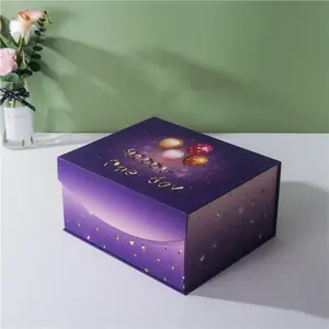 High Quality Flip Large Birthday Cardboard Gift Box 3 Sizes Gift Packaging Box Custom Gift Boxes