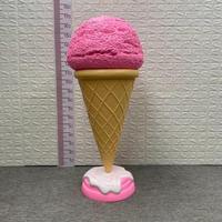 Figurine en fibre de verre support personnalisation marques de cornet de crème glacée en résine/signe de cône de crème glacée/statue de fonte de crème glacée popsicle