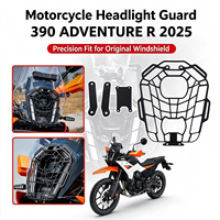 Pelindung Lampu Depan Motor untuk KTM 390 Adventure R X 2025 Pelindung Grille Aluminium Alloy Hitam Penutup Lampu Depan