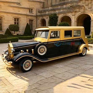 Coche Eléctrico Clásico Vintage Negro y Dorado Personalizado, Silencioso, Elegante y a la Moda, Estilo Antiguo, Vehículo Turístico para Bodas y Eventos Escénicos - Product Image 3
