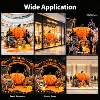Kit de Décoration de Porche d'Halloween en Peluche Citrouille en Gros avec Découpes de Château Effrayant pour l'Aménagement d'Événements de Maisons Hantées