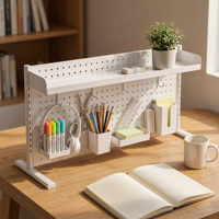 Étagère de bureau en métal blanc en gros, organisateur perforé pour espace de travail, unités de rangement de bureau DIY pour l'étude