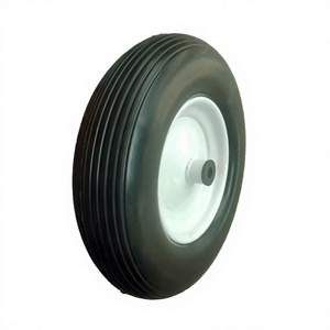 Pneu de chariot élévateur Major 16 pouces, jante en acier, polyuréthane brun, pneus semi-pneumatiques 4.80/350-8, capacité de charge 100 kg, anti-crevaison, garantie 6 mois - Product Image 3