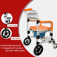 KSMED Commode chaise avec roues KSM-CC accueil utilisé réglable en acier commode handicapés patient chaise de toilette