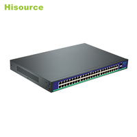 Interruptor de red inteligente Hisource Active Full Gigabit 48 puertos 800W PoE Switch para cámara IP Hikvision