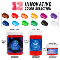 Panwenbo 100ml Peinture acrylique à séchage rapide de haute qualité pour artistes Ensemble de peinture acrylique sans acide à forte adhérence