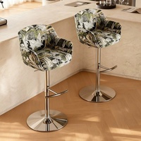 Tabouret de bar design minimaliste italien avec accoudoirs rotatifs, réglable en hauteur, en acier inoxydable, dossier haut, pour restaurants et bars