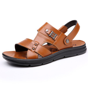 Sandalias Retro de Alta Calidad para Hombre, Nuevas Sandalias de Playa Casuales de Verano, Sandalias de Cuero, Pantuflas de Doble Uso, Arrastre Frio - Product Image 1