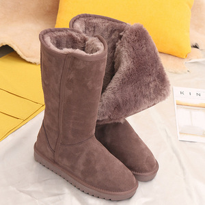 Bottes de neige pour femmes avec patchs à lettres, fermeture éclair latérale, bout rond, semelle épaisse, fourrure, mi-<span class=keywords><strong>mollet</strong></span>, chaussures Femme Botas De Mujer - Product Image 2