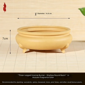 Maceta de Resina Plástica para el Hogar, Diseño de Quemador de Incienso de Estilo Chino en Forma de Tambor <span class=keywords><strong>con</strong></span> Tres Patas, para Plantas Suculentas - Product Image 3