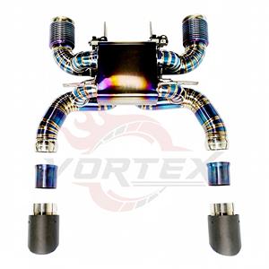 Vortex Blue Titanium Valved Catback <b>Exhaust</b> for McLaren 720S 4.0T V8 with Detachable Carbon Tailpipes and Flex Bellows - Product Image 3