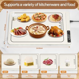 Foldable Heating Plate Mat Table Silicone Temperature Control Electric Heating <b>Tray</b> for <b>Food</b> <b>Warming</b> - Product Image 3
