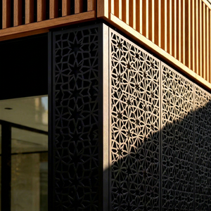 Conception de mur de bâtiment en aluminium ajouré sculpté sur mesure - Product Image 1