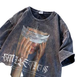 เสื้อยืดลายกราฟฟิกออกแบบได้ตามต้องการสำหรับผู้ชายเสื้อยืดสกรีนลายดิจิตัลแนววินเทจ - Product Image 1