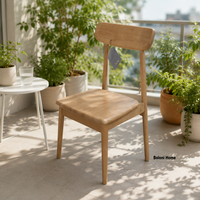 Chaise de salle à manger en bois massif sans accoudoirs, style rustique populaire, avec coussin, pour restaurant, maison, appartement, villa - Vente en gros