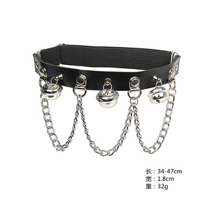 Punk nightclub girl <b>black</b> PU leather <b>heart</b>-shaped choker for women, collarbone necklace, leg ring decoration, role-playing - Product Image 5