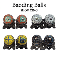 Réplique d'objets anciens chinois, Cadeau, Boules de Baoding Feng Shui des Quatre Dieux, Ornement de collection en alliage de zinc pour massage énergétique des mains