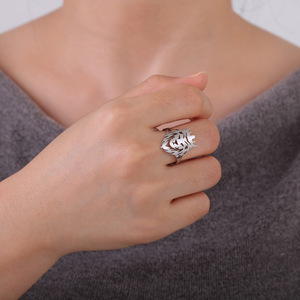 Meine Form Löwe Kronen <span class=keywords><strong>ring</strong></span> für Frauen Männer Edelstahl Punk Tierkopf Verstellbare Fingerringe für Jungen Weihnachts schmuck - Product Image 6
