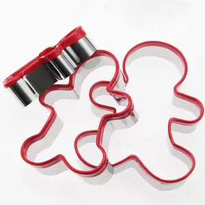 Baking Accessories High Quality Christmas Stainless Steel with Pvc edge Ginger Bread Men star tree heart Cookie Cutter