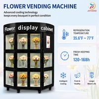 Distributeur automatique de fleurs réfrigéré JOYVEND avec vitrine chauffée anti-buée, capacité de 11 pièces, écran tactile et carte SDK