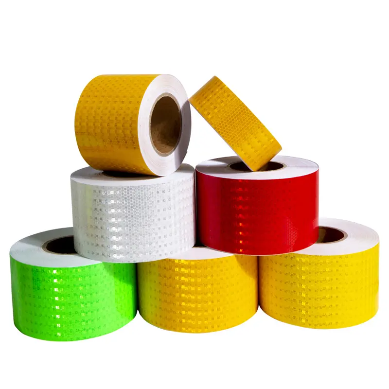 Waterproof High Intensity Blue Yellow Reflector Conspicuity Strong Adhesive Crystal Lattice Warning Tape