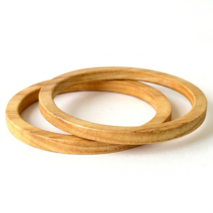 Brazalete de Madera con Diseño Acanalado, Clásico, Unisex, con Patrón de Amantes, Estilo Islámico Abierto, Joyería de Moda para Fiestas - Product Image 1