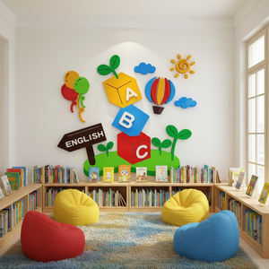 Autocollant mural en acrylique 3D écologique imprimé UV pour <span class=keywords><strong>la</strong></span> chambre des enfants, <span class=keywords><strong>classe</strong></span> <span class=keywords><strong>de</strong></span> tutorat en anglais, arbre intelligent solide pour <span class=keywords><strong>la</strong></span> <span class=keywords><strong>maternelle</strong></span> - Product Image 1