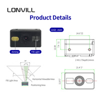 LONVILL scanner de codes à barres sans fil 2d qr code barcode scanner à vendre, prix checker barcode scanner avec USB TTL