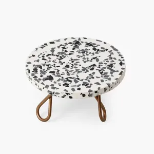 Nuevo soporte para tartas de terrazo blanco y negro para decoración de mesa disponible a precio mayorista del exportador indio - Product Image 1