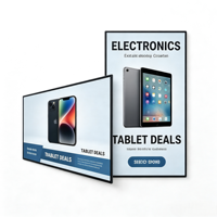 Écran LCD mural multi-tailles 10,1 13,3 15,6 pouces Affichage numérique intérieur pour la vente au détail, l'hôtellerie, Android, verre trempé