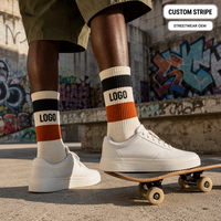 Chaussettes de skate streetwear personnalisées en gros pour hommes et femmes, en coton côtelé, à blocs de couleur, décontractées, fabricant OEM