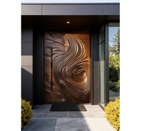 Porte pivotante moderne en bois massif pour villa, design antivol avec ouverture battante pour l'extérieur, idéale pour l'entrée principale ou les hôtels