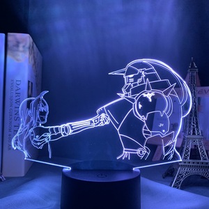Lámpara de Mesa LED 3D de Anime Fullmetal Alchemist, Panel Acrílico Transparente para Decoración del Hogar, Regalo para Fanáticos del <span class=keywords><strong>Manga</strong></span>, Lámpara Nocturna - Product Image 2