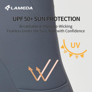 LAMEDA Vêtements de cyclisme personnalisés pour femmes, cuissards à bretelles, protection UV 50+, résistant à l'abrasion, rembourrage - Product Image 2