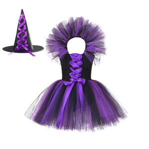 Costumi di Halloween, Vestito da Strega Malvagia per Bambine, Abito Tutu con Cappello da Strega, Costume per Feste di Compleanno, Vestito da Strega per Bambini - Product Image 4