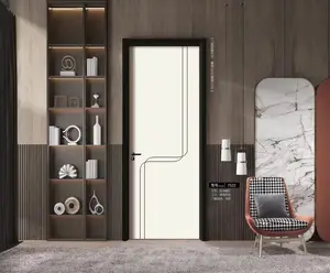 चीन आपूर्तिकर्ता थोक नवीनतम डिजाइन लकड़ी का दरवाजा आंतरिक दरवाजा बेडरूम दरवाजा