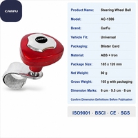 CarFu AC-1302 Perilla Giratoria Universal para Volante de Coche, Empuñadura de Hierro ABS para un Control Fácil del Vehículo, Venta al por Mayor