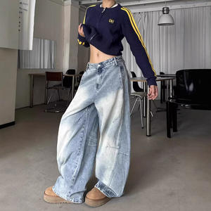 Pantalon Harem en Denim Délavé pour Hommes, Taille Haute, Léger, Style Européen et Américain, Tendance Urbaine, Longue Durée, Printemps - Product Image 6