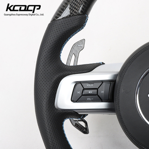 Volant de course personnalisé en Alcantara et fibre de carbone avec LED, compatible avec <span class=keywords><strong>Ford</strong></span> <span class=keywords><strong>Mustang</strong></span> Shelby <span class=keywords><strong>GT</strong></span> 2015-2020 2.3T 5.0L - Product Image 4