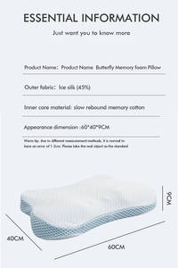 Almohada Ergonómica de Espuma Viscoelástica con Certificación OEKO-Tex, Forma de Mariposa, para Soporte Cervical, para Dormir de Lado y Boca Arriba, Sueño Profundo - Product Image 4