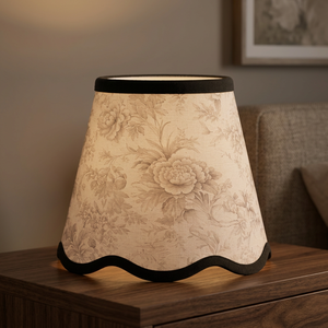 Vintage Floral Cotton Drum Lampshade | Handcrafted Pleated Fabric Light <b>Shade</b> for Table & Pendant <b>Lamps</b> - Product Image 2