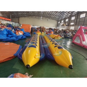 Bateau <span class=keywords><strong>banane</strong></span> <span class=keywords><strong>gonflable</strong></span> robuste pour 20 personnes - Tube tractable avec poignées renforcées pour adultes, enfants, bateau et <span class=keywords><strong>plage</strong></span> - Product Image 1