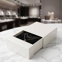 Boîte d'emballage de bijoux de luxe personnalisée avec logo - Boîte cadeau coulissante en carton de luxe pour bague, collier, boucles d'oreilles
