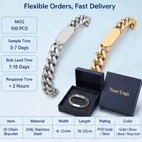 Bracelet personnalisé gravé au laser avec nom, en acier inoxydable, étanche, chaîne cubaine, pour femmes et hommes, bracelet à maillons tendance