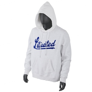 Sweat à capuche surdimensionné en molleton de coton à épaules tombantes avec logo brodé personnalisé TOPSHOW pour hommes - Product Image 1