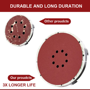 Móc và vòng lặp cát đĩa 120 Grit nhôm Oxit chà nhám đĩa 125mm 5-inch 8-hole Vòng giấy nhám cho đồ nội thất đánh bóng - Product Image 3